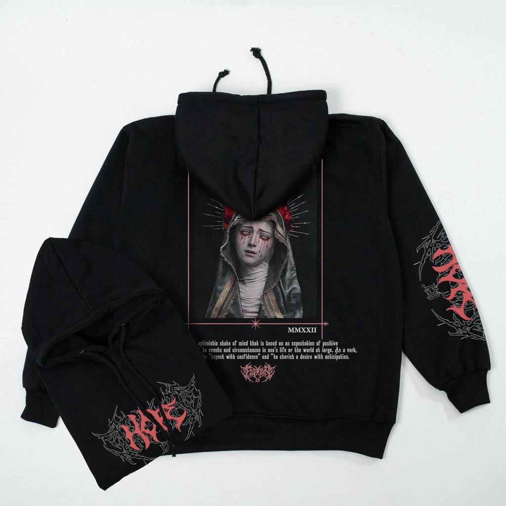 Sweater Hoodie Pris Distro Flece Tebal Sweatshirt Hoodie Original Metal Hope Black