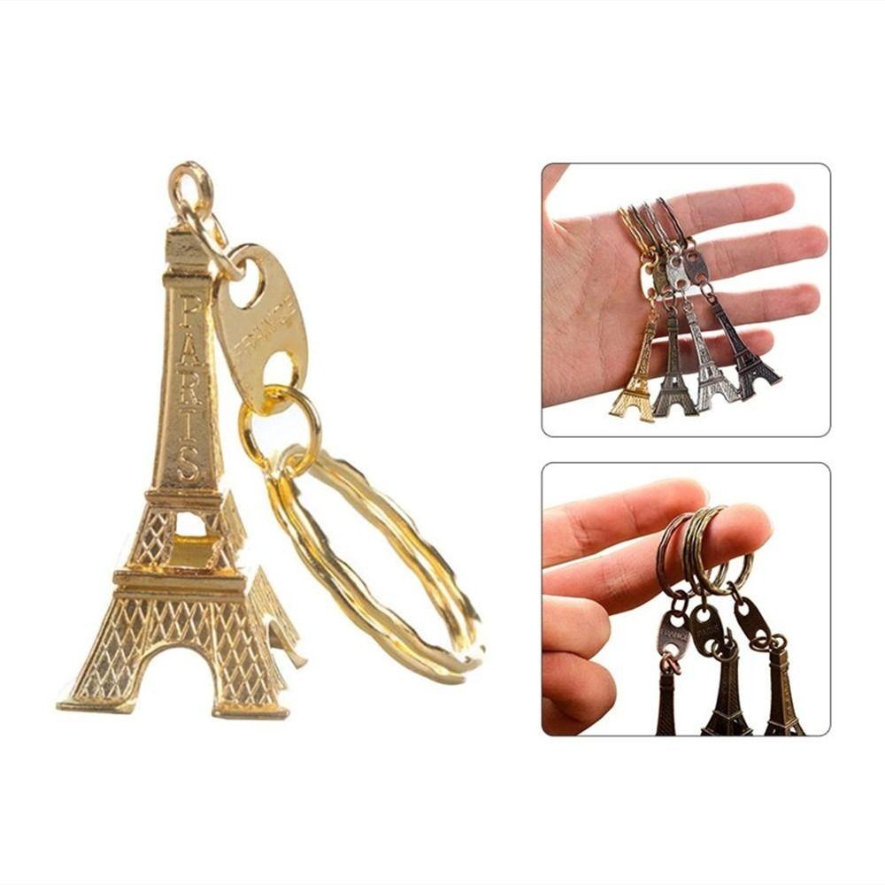 Lanfy Gantungan Kunci Menara Eiffel Kreatif Fashion Hadiah Natal Motor Mobil Keyring Metal Model Menara Eiffel