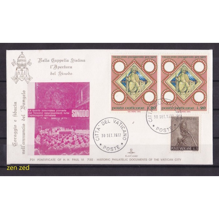 

A028 Prangko FDC SHP Vatican City 1977 Pontivicate of H.H Paul VI