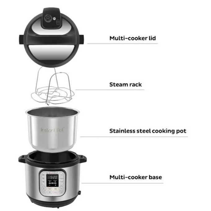 Instant Pot Duo 7 in 1 Slow Cooker 6 Quart (5,7 L) Stainless Steel Black