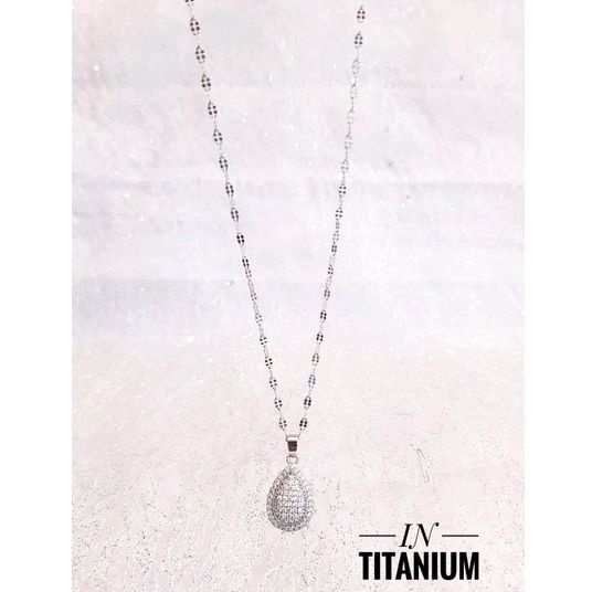 Set Perhiasan Wanita Titanium Silver Anti Karat 1710e