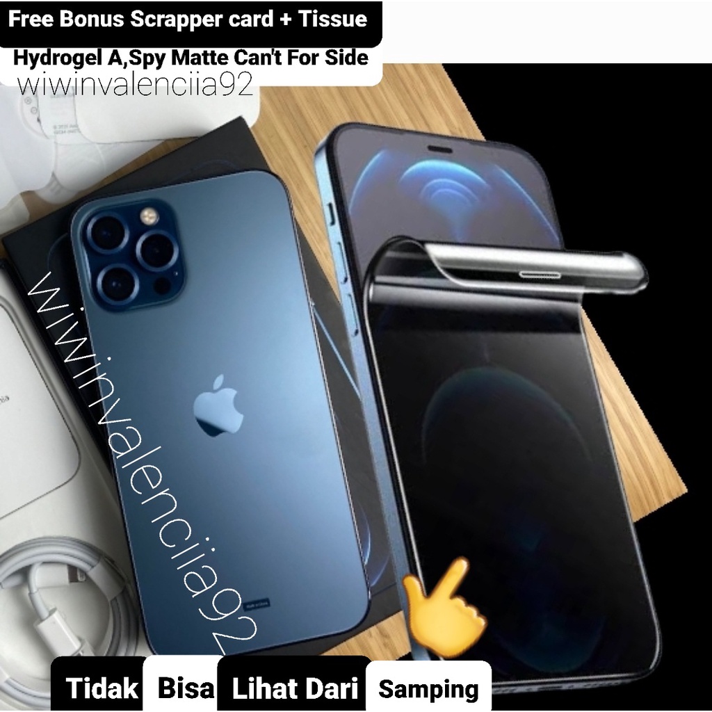 Black Hydrogel A-SPY Privacy iPhone 13 12 Pro 11 Pro 14 14 Plus 13 Pro Max 12 Mini 11 Promax Hidrogel Full Cover-Ful Coverage Hitam Gelap Anti Glare Matte Ga Bisa Lihat DarJelly-Jel Hydro Antigores-Anti Gores Transparan-Transparent Tipis-Bagus-Laris 12Pro