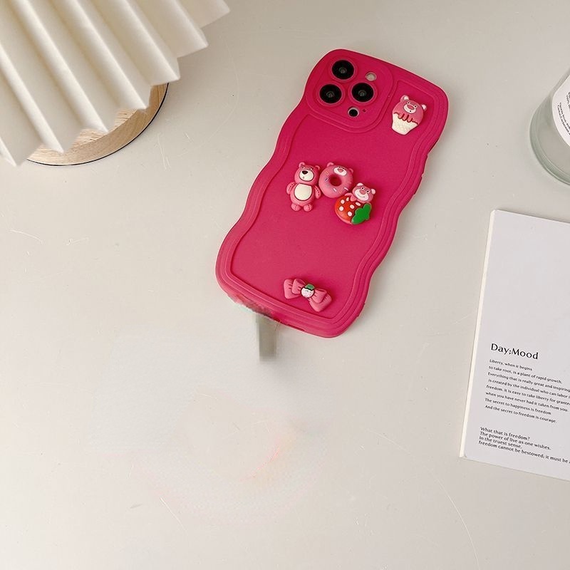 Case Motif Beruang strawberry Tiga Dimensi Untuk iPhone 12 13 14 11 Pro Max X Xs Max Xr krhrtf8