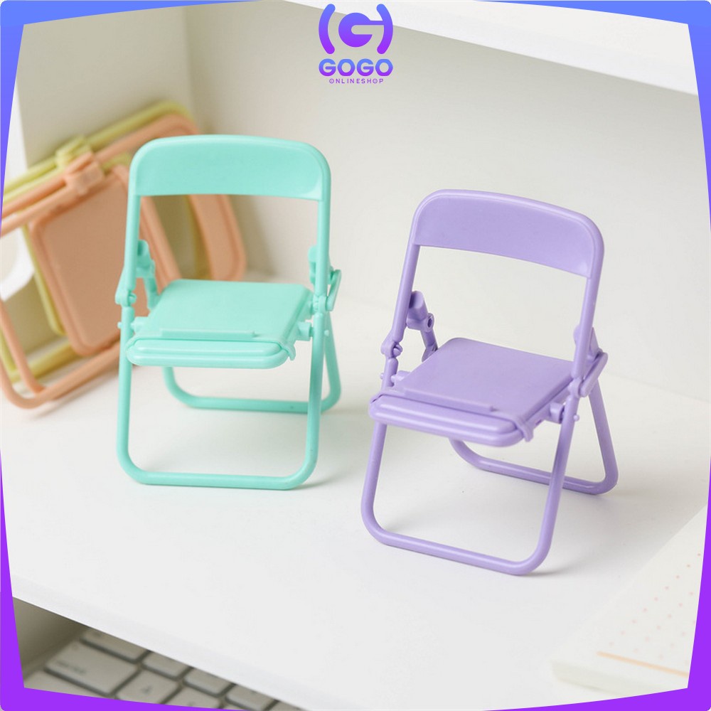 GOGO-C728 Stand Holder Bentuk Kursi Warna Macaron Dudukan Multifungsi / Phone Holder Hp Untuk Dekorasi Meja / Tatakan Handphone