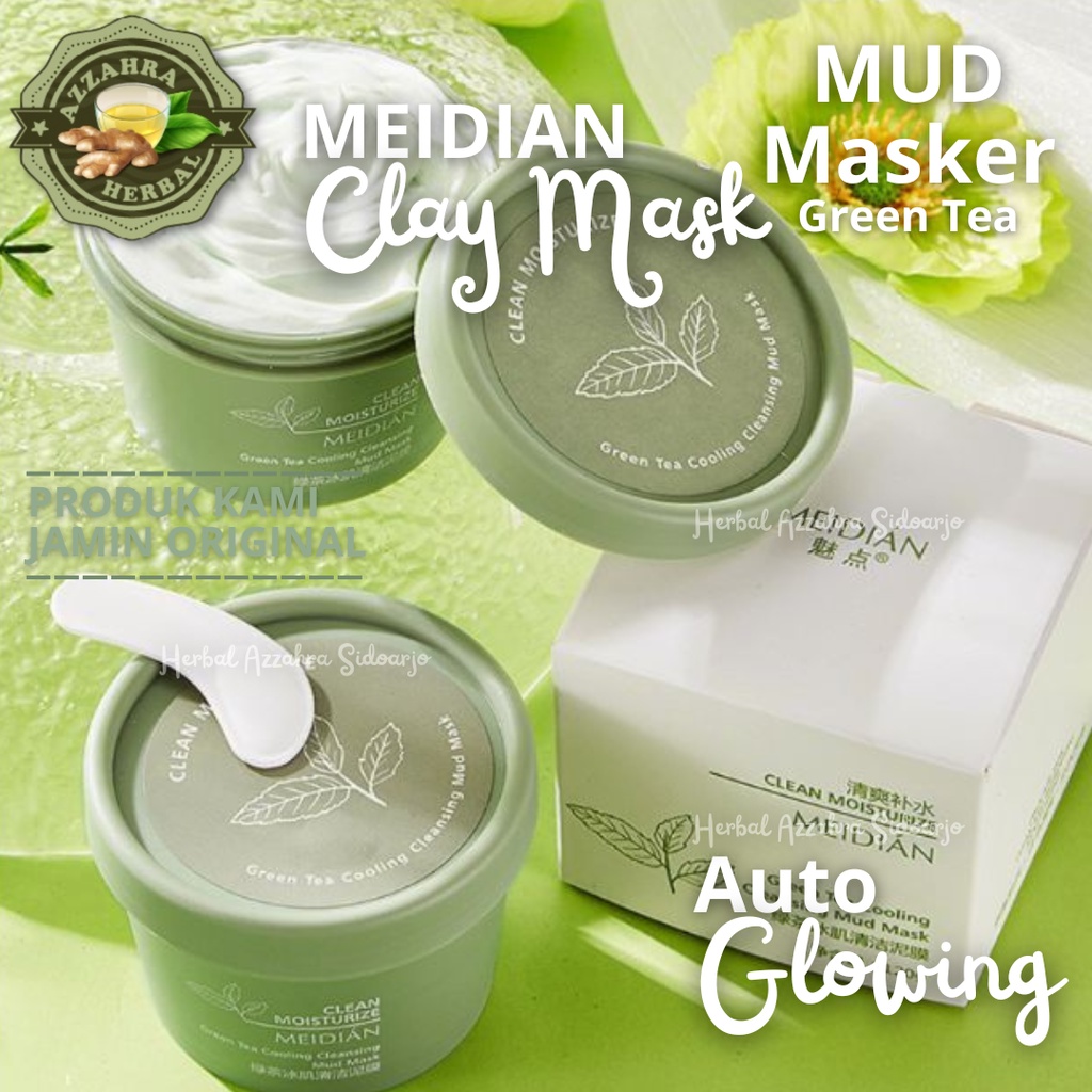 120gr Green Tea Clay Mask Masker Wajah Green Tea Pore Clean Clay Mask / Clay Mask Chorcoal / MAIGOOLE