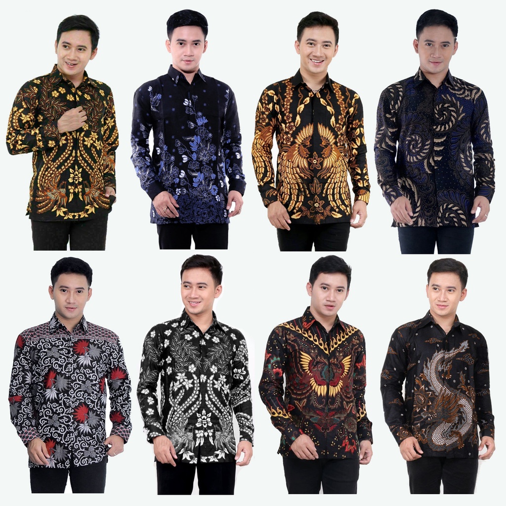 KEMEJA BATIK PRIA LENGAN PANJANG SIZE M L XL XXL BAJU BATIK KANTOR