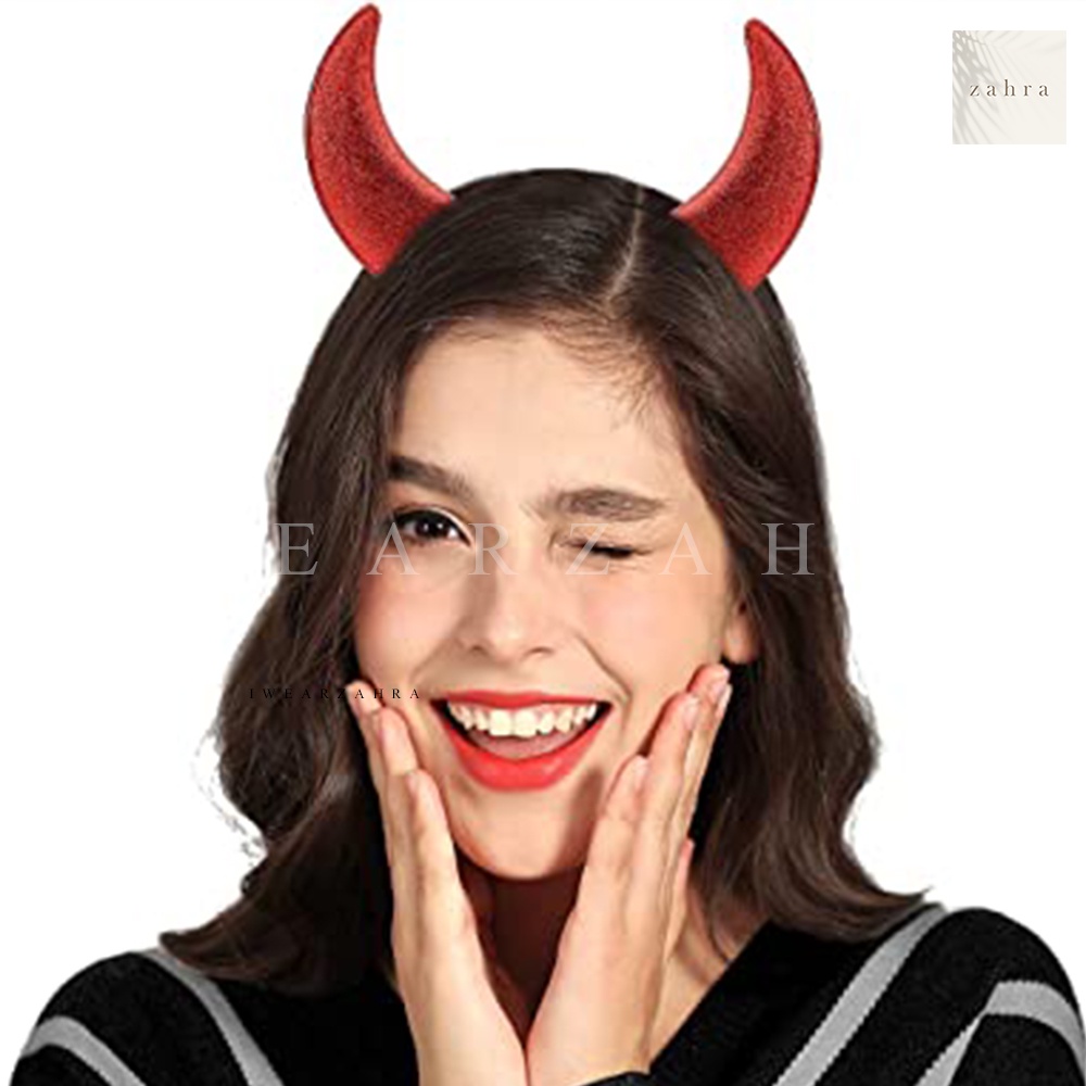 DEVIL HEADBAND - Bando Tanduk Iblis Halloween Kostum Anime Costume Horn Gothic Demon Jubah Cosplay Aksesoris Rambut Murah