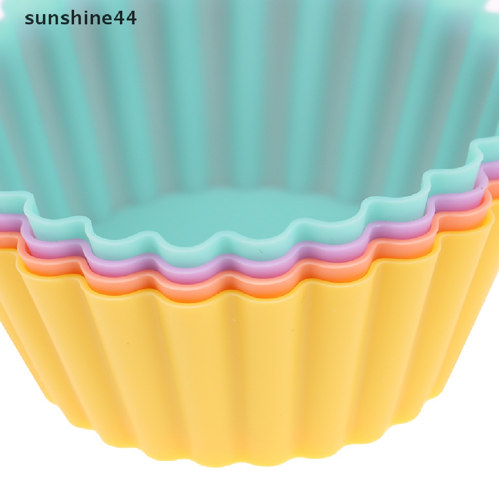 Sunshine 3 / 4Pcs Piring Makan Bento Bahan Silikon Tahan Panas Reusable