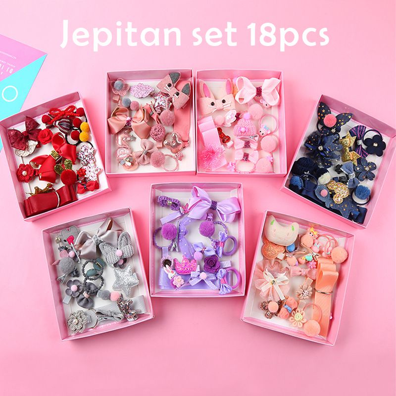 [PRINCESS KESLI] 18PCS/set Jepit rambut anak perempuan hadiah ulang tahun lucu aksesoris rambut bayi ikta rambut anak cewek