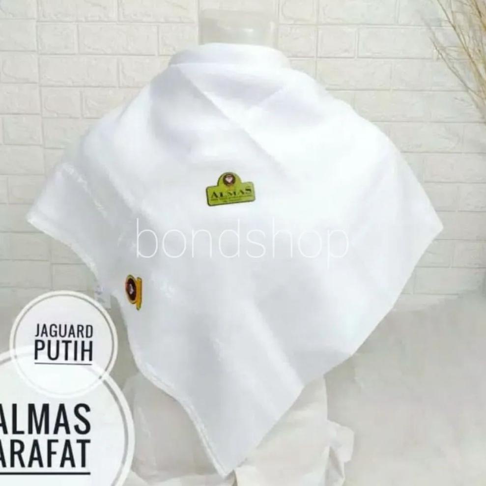 US.18Oc22ᴿ ◦ Sorban Almas Arafat putih polos / Surban Segiempat Almas Arafat Jaguard Arifat