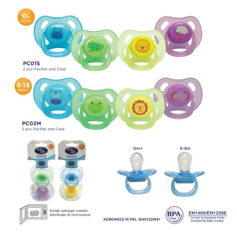 BABY SAFE Air Flow Pacifier Babysafe Isi 2 Empeng Bayi Baby Soother