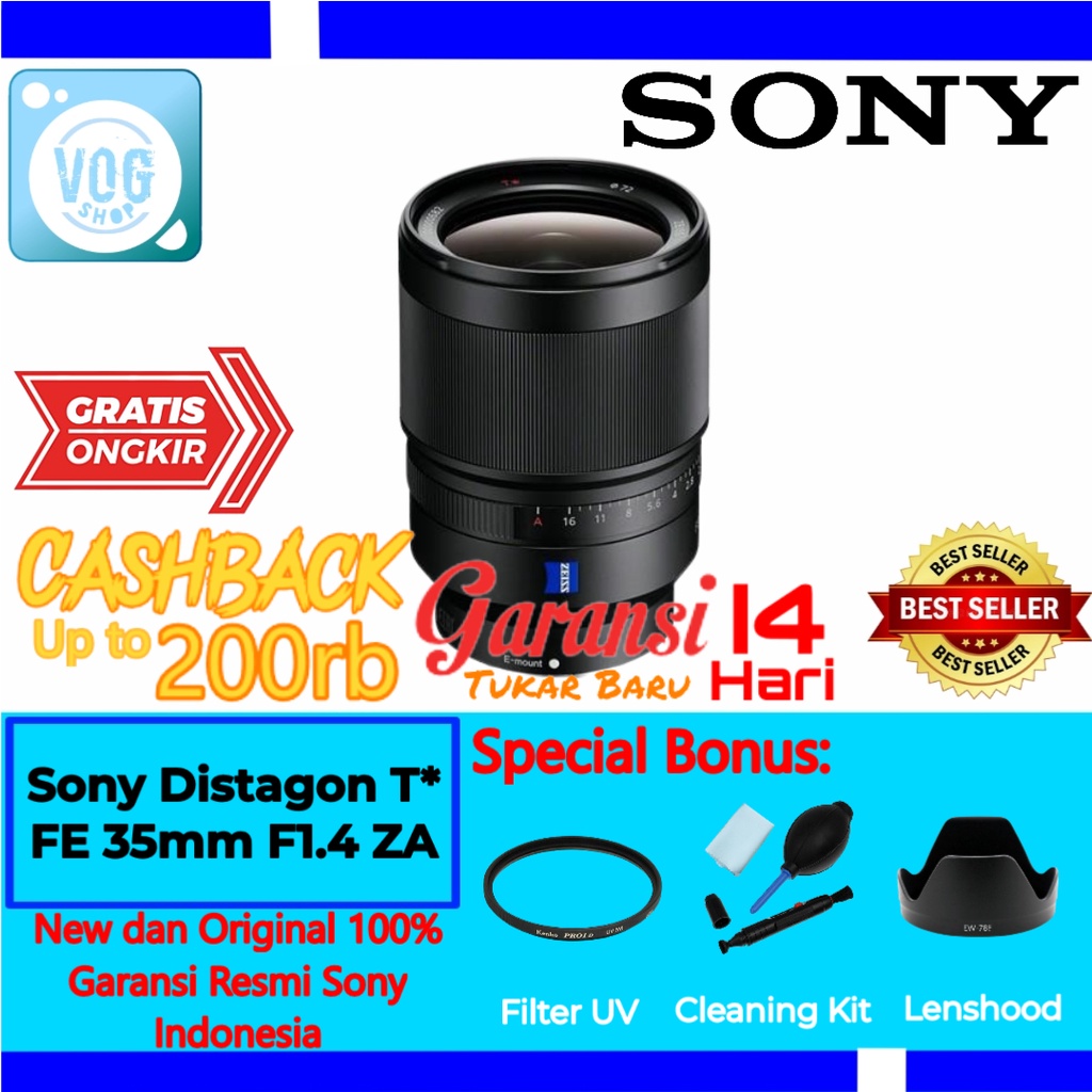 Lensa Sony Distagon T* FE 35mm F1.4 ZA - Sony FE 35mm F1.4 ZA