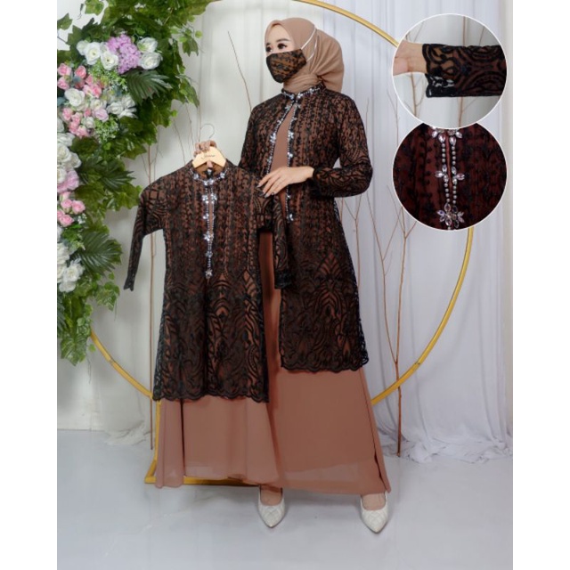 GAMIS EVIOLA // BAHAN TILLE BORDIR MIX CERUTY BABYDOLL HIASAN PAYET // By Aleeta