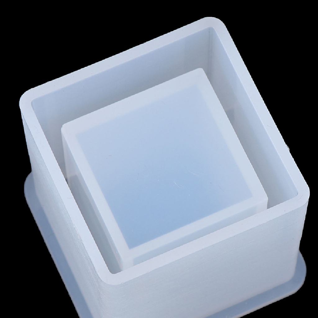 (lightoverflow2) Cetakan Epoxy Resin Bentuk Kotak / Bulat Bahan Silikon Untuk Penyimpanan Pulpen (ID)