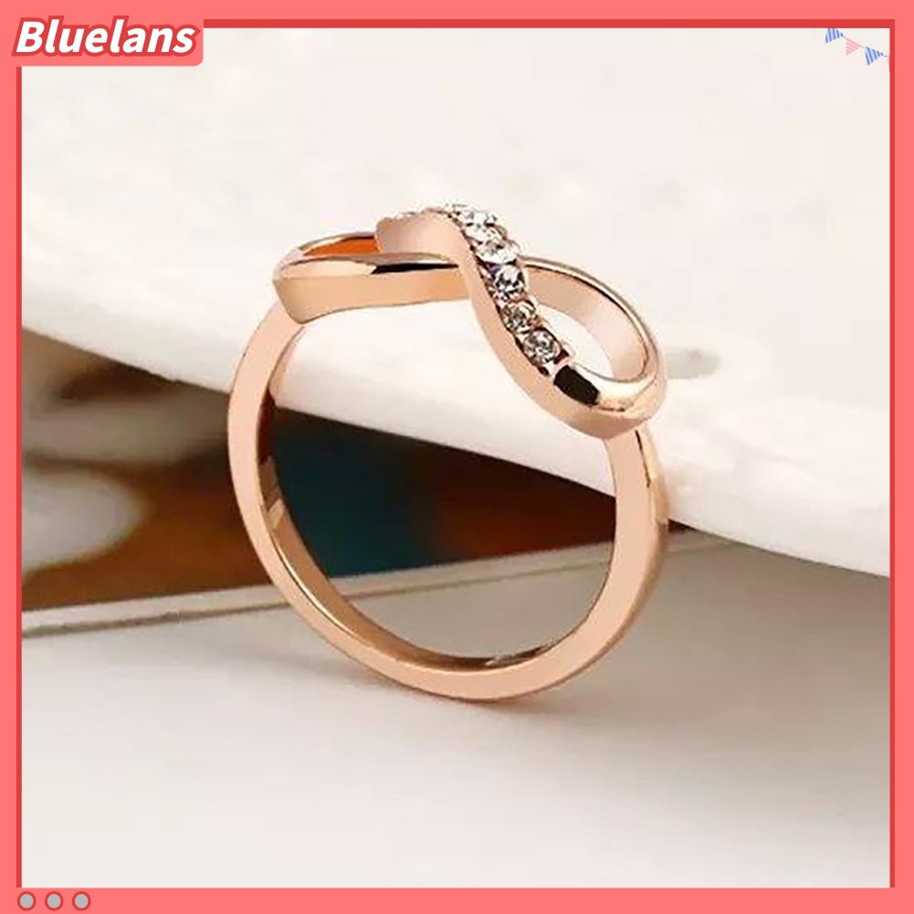 Bluelans Luxury 8 Infinity Zircon Inlaid Ring Wedding Evening Party Women Finger Jewelry