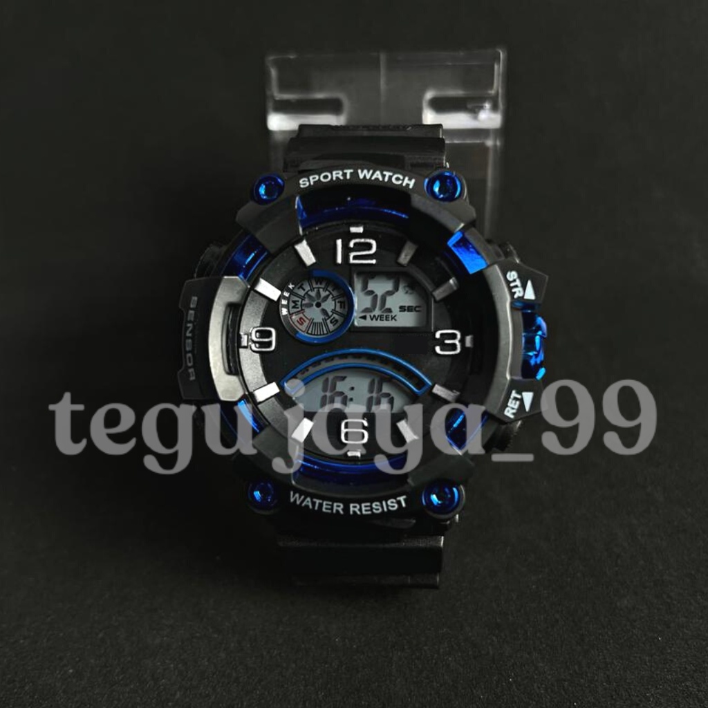 Jam Tangan Pria Digital Sport Strap Rubber TE1057