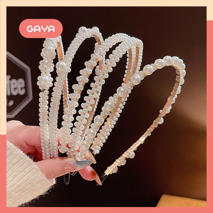 Bando Mutiara Korea Dewasa - Bando Ala Korea - Aksesoris Rambut Wanita HS004