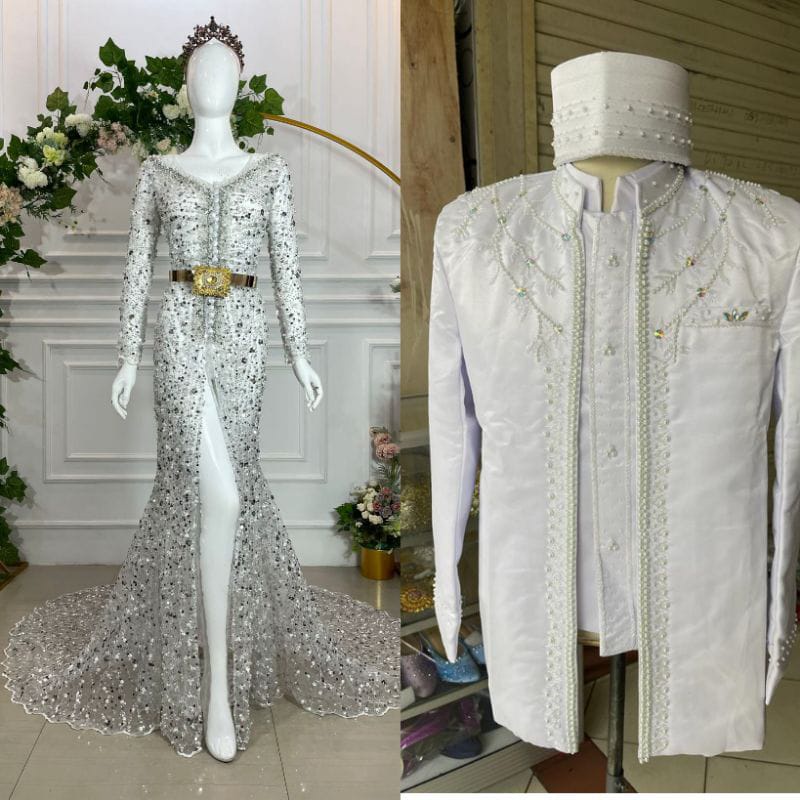 COUPLE KEBAYA PRANCISAN MODERN//KEBAYA MODEL TERBARU FULL PAYET //KEBAYA AKAD MEWAHY//KEBAYA WEDDING