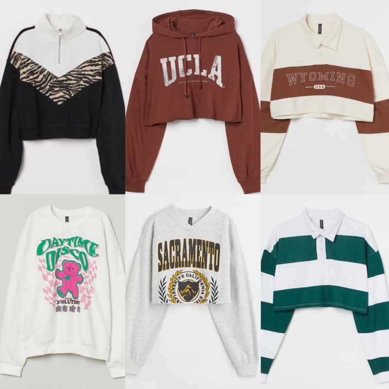 H*M AERO COLLAR STAND UP SWEATSHIRT AND HOODIE