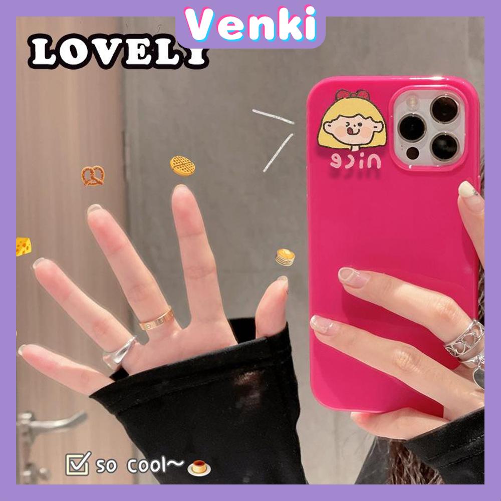 iPhone Case For 14 Series TPU Soft Case Glossy Pink Candy Case Camera Protection Shockproof Cartoon Avatar For iPhone 14 13 12 11 Plus Pro Max 7 Plus X XR