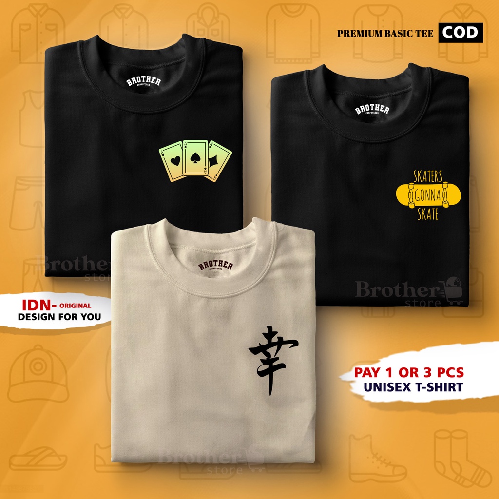 BUY 1 OR 3 PCS ( PROMO COD ) BROTHER STORE / Kaos Distro100% Catoon Combed 24s Tebal / Articel 3card