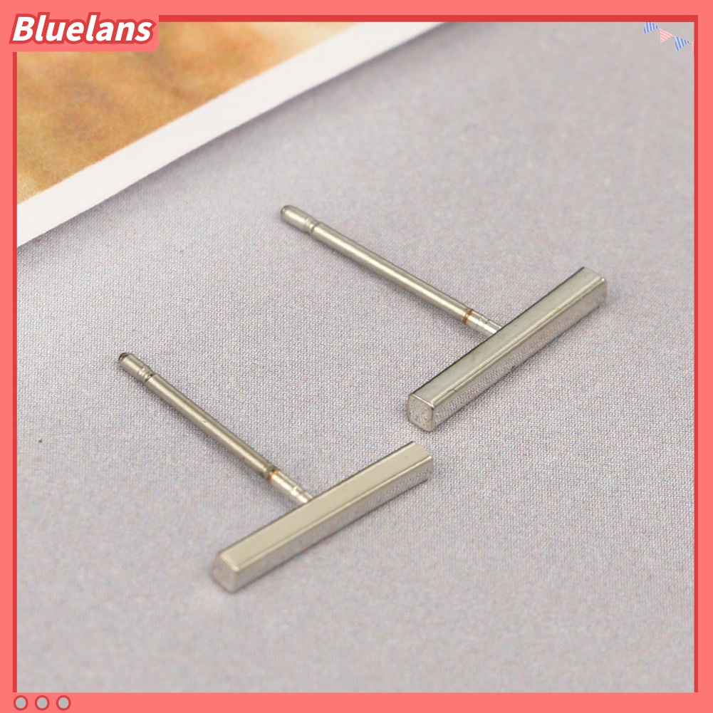 Anting Stud Bentuk T Bar Bahan Alloy Untuk Pria Dan Wanita