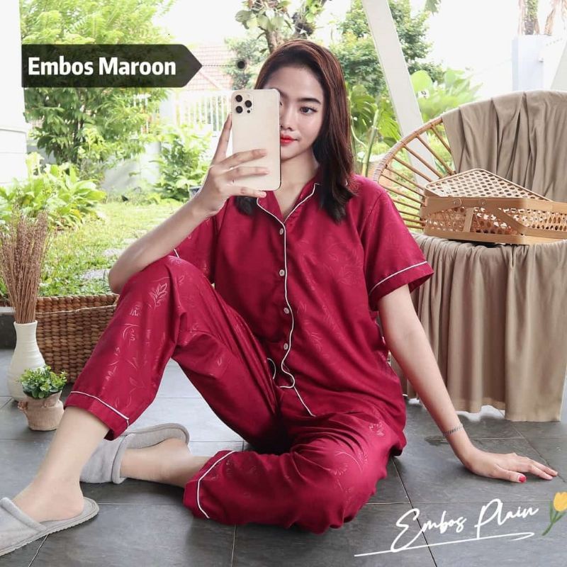 PIYAMA KATUN EMBOS CP / PIYAMA MURAH / BAJU TIDUR