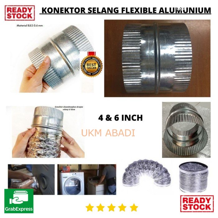 Klem Sambungan Konektor Selang Flexible AlumuniumHose Ducting Foil 113