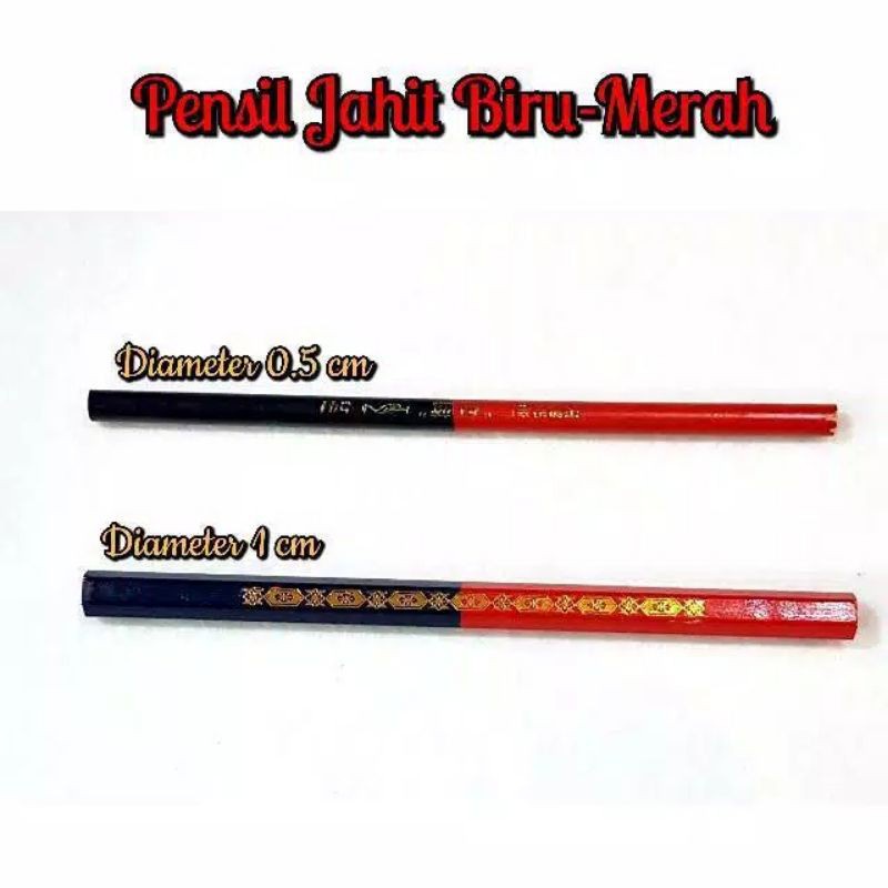Pensil Jahit Pola Merah Biru Besar Kecil Eagle