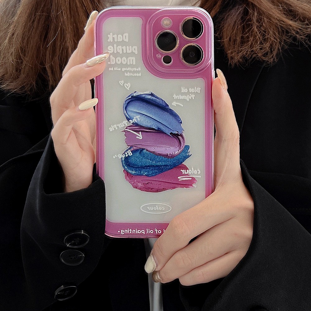 Case Pelindung Transparan Motif Lukisan Minyak Breeze Untuk Iphone 14 7 8 Se 2020 7 + 8PLUS XS XR 11 12 Mini 13 PRO MAX