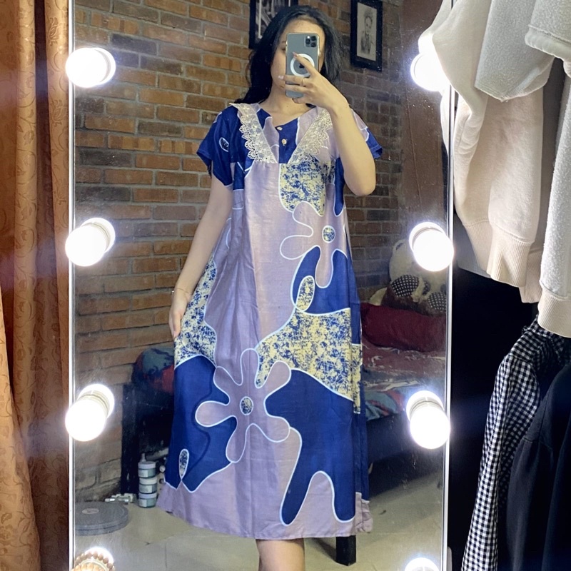 Sapasara - Daster Bali / Daster Payung Renda bahan Rayon Adem LD 110 Selutut Busui Friendly Etalase 1