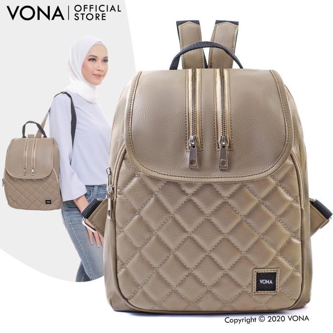 VONA Tas Ransel Wanita / Backpack Quilted Detail Zipper - DIANDRA