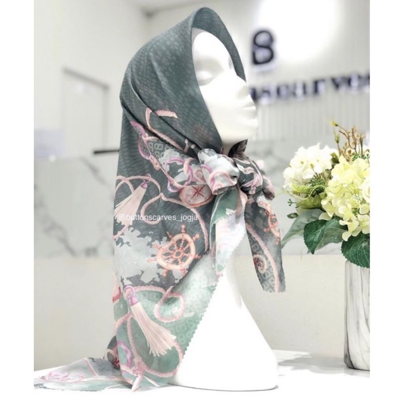 preloved buttonscarves nautical series bukan benang Jarum
