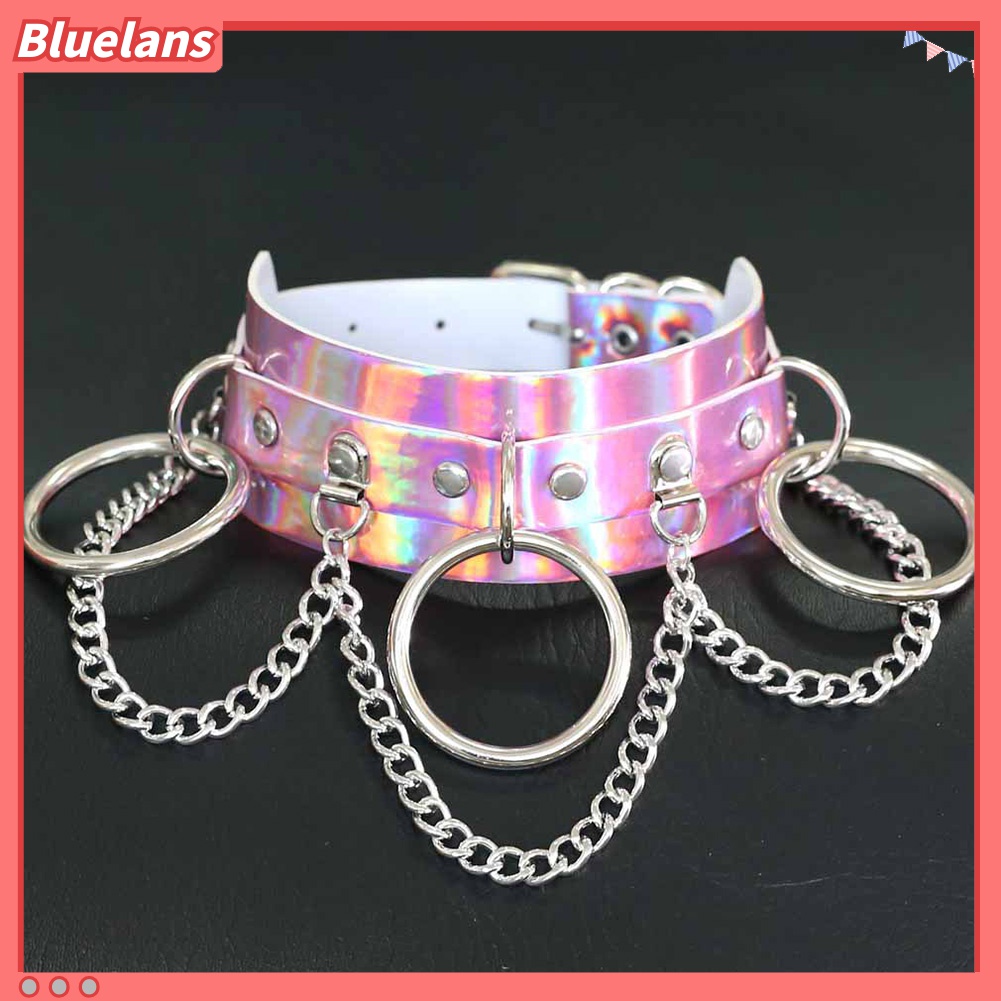 Kalung Choker Rantai Adjustable Gaya Punk Untuk Klub Malam