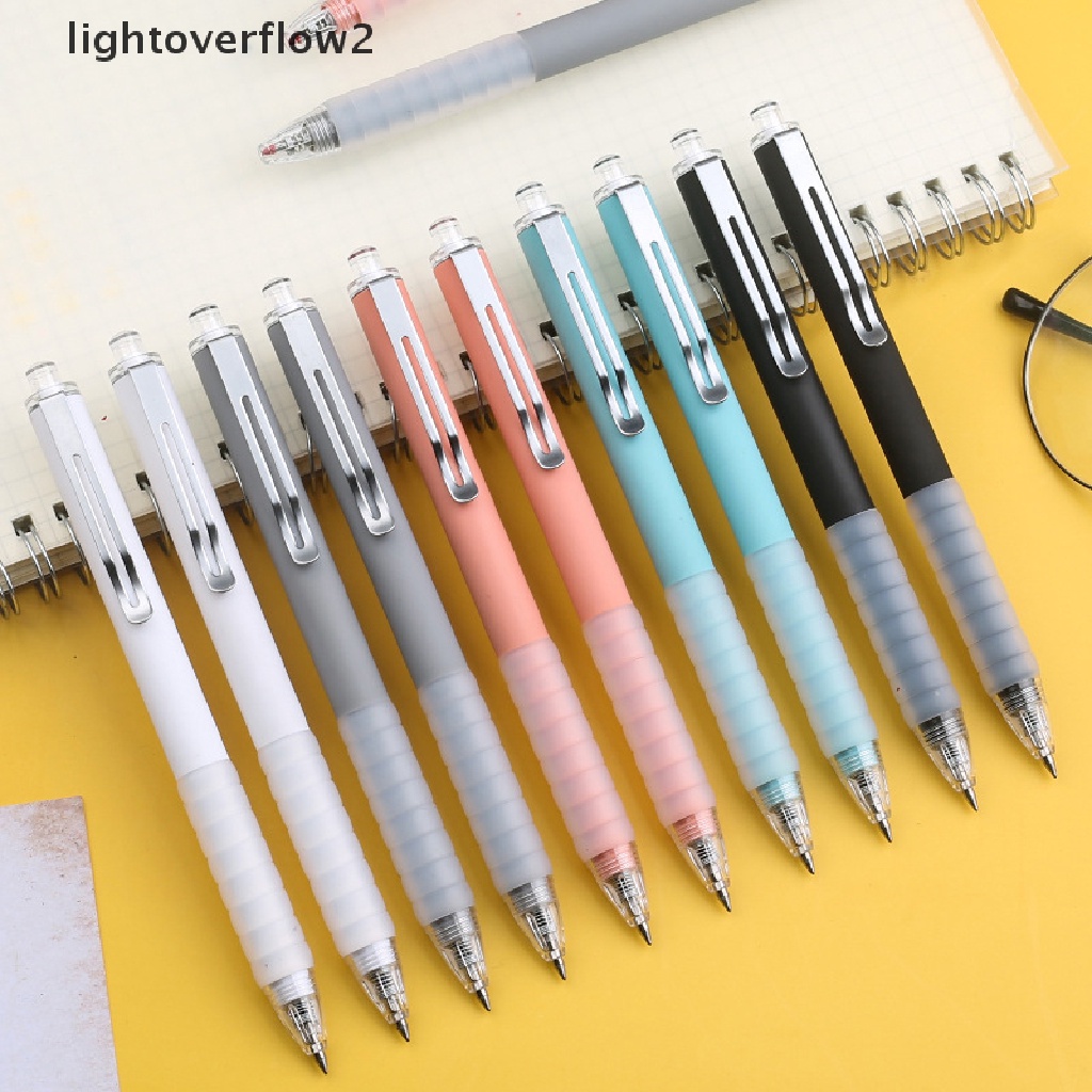 (lightoverflow2) Pulpen Gel 0.5 Warna Hitam Cepat Kering Untuk Pelajar