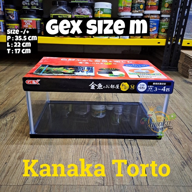 Gex Size M Kandang Aquarium Reptil Kadal Gecko Kura Air Ular Ball Pyton Bearded Dragon Sulcata Parda