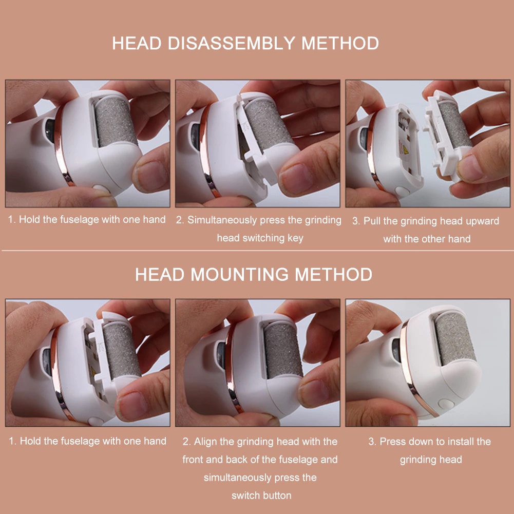 Alat  Elektrik Menghilangkan Kulit Mati Portable Elektrik  Pedicure Menghilangkan Kulit Mati Kapalan Penghalus Tumit Kaki Roller callus remover