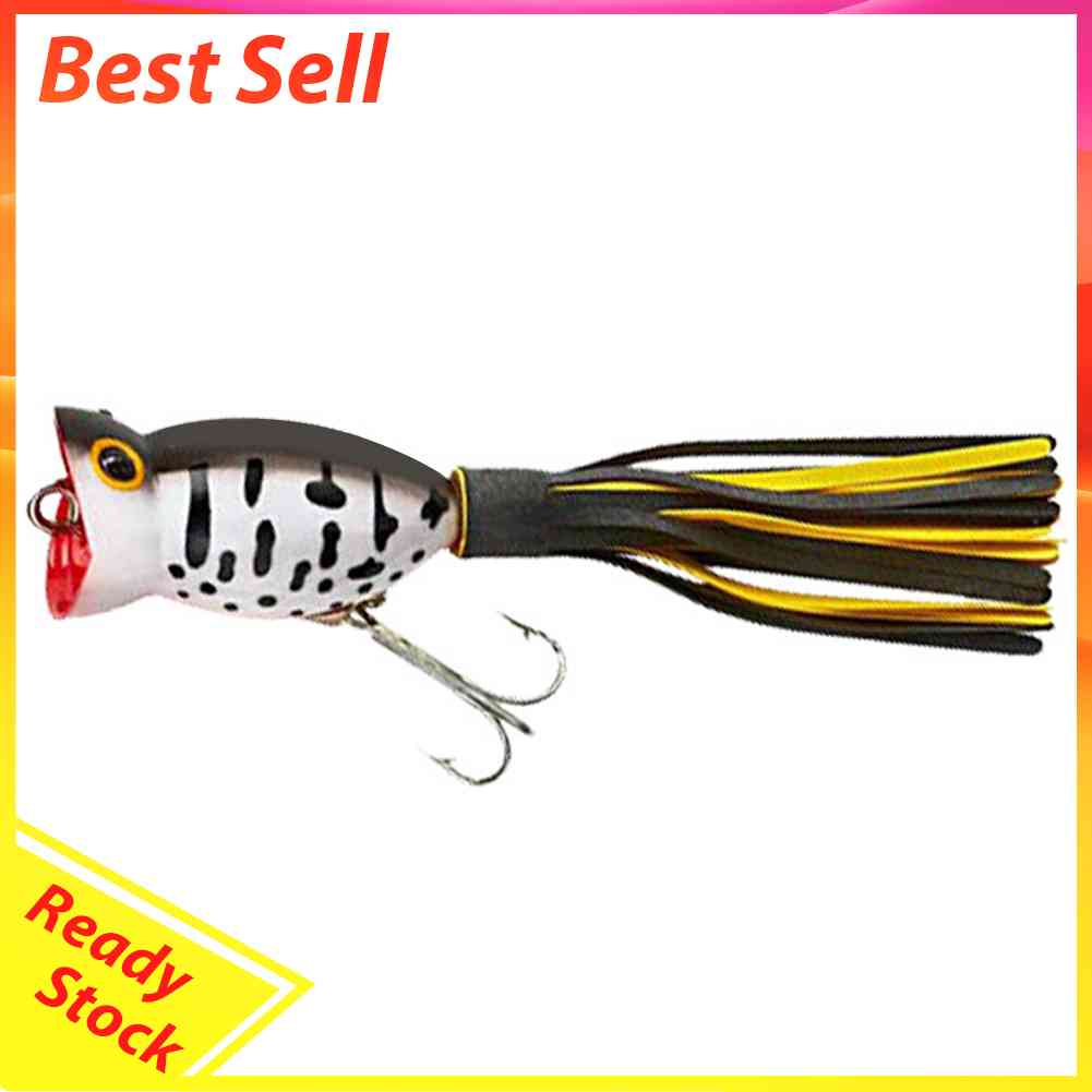 11g 5cm Topwater Popper Lures 3D Eyes Artificial Wobblers Bait with Skirt Tails