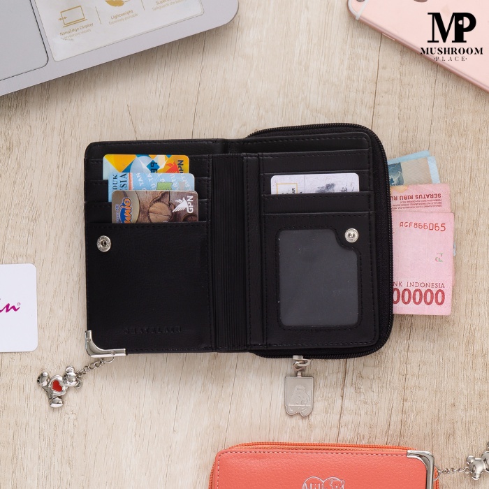 Dompet Cewek Risleting Milk Teddy Original - Wallet Wanita Polos Chatelain Bahan Sintetis