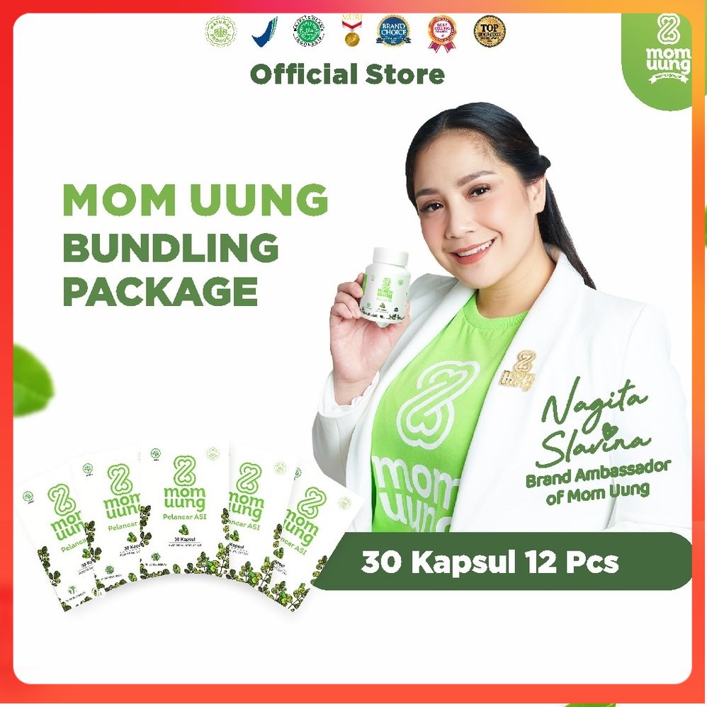 Mom Uung ASI Booster 30 Kapsul / Paket Grosir 12pcs / Pelancar ASI Mom Uung / BPOM Halal Natural PREMIUM SHOPPING OFFICIAL STORE SHOP