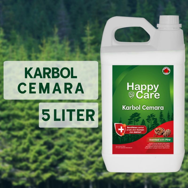 KARBOL PEMBERSIH LANTAI AROMA CEMARA 5 LITER HAPPY CARE / PEMBERSIH LANTAI / SUPERPEL