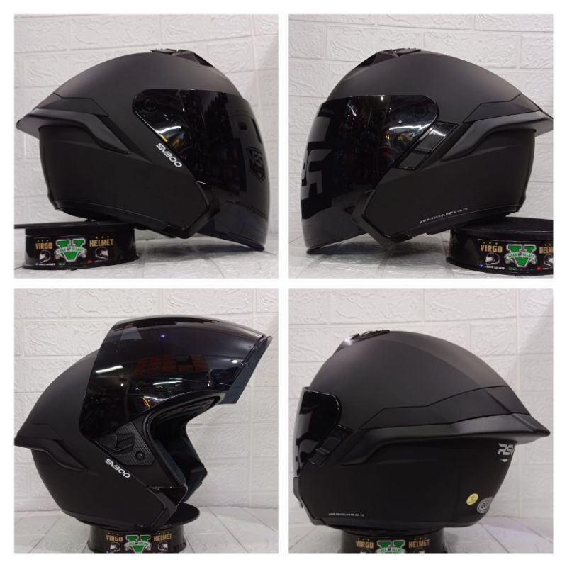 RSV HELM SV300 SOLID BLACK DOFF|MATT PAKET GANTENG