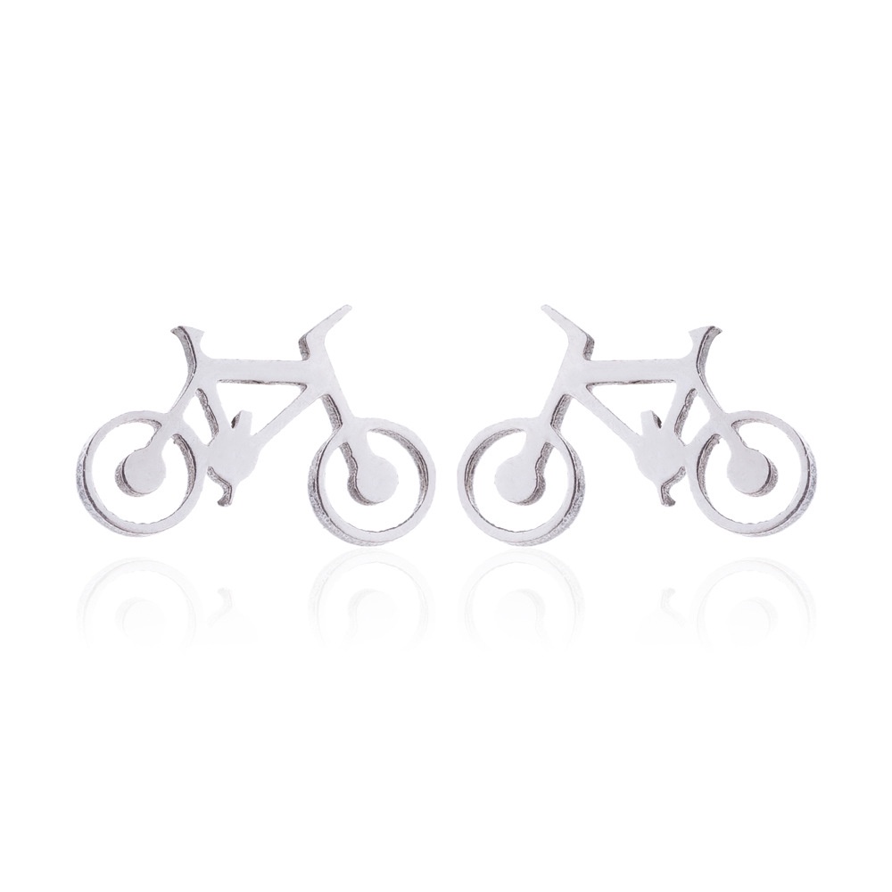 O chain stainless steel earrings necklace set simple bike necklace