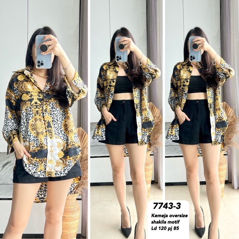 kemeja oversize 3 motif M-V import