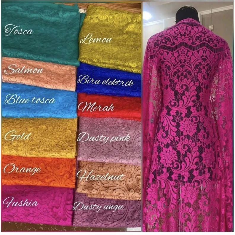 bahan brukat semi prancis kain kebaya