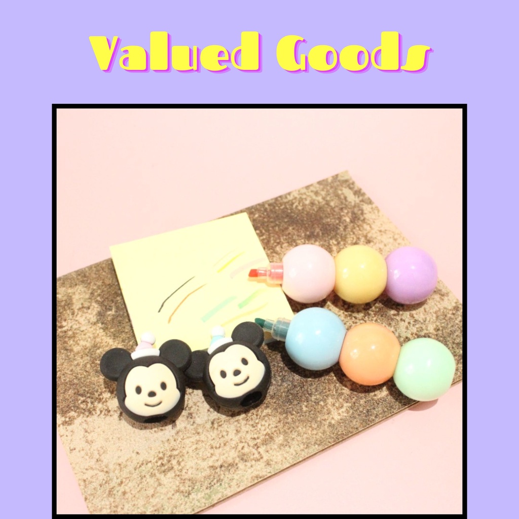 

Highlighter Tikus Mickey Tumpuk Susun 1 Set Isi 3Pcs - stabilo warna warni pewarna penanda catatan alat tulis kantor kerja lucu unik bentuk hewan lucu unicorn tumpuk susun