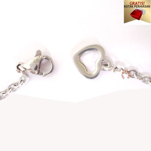 Gelang Tangan Wanita Titanium anti karat Love Gelang Kaki Anti Luntur Model Terbaru Bonus Kotak Perhiasan - Lovelybutik