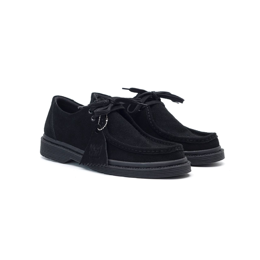 Mancow Wallabee Suede Hitam Sepatu Formal Pria Wanita Original Kulit Asli