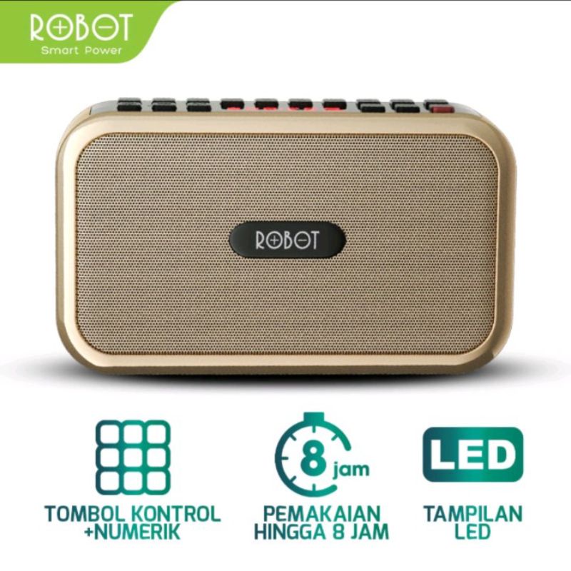 Speaker Bluetooth Alquran Robot RB200 Bluetooth Speaker dengan tombol kontrol numerik