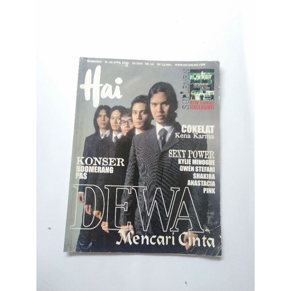 Majalah Hai Cover Dewa,Dewa Mencari Cinta,No.14,Edisi April 2002